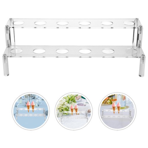 Support Cornet De Glace 6 Trous En Acrylique - Présentoir Dessert Pour Anniversaires Et Événements