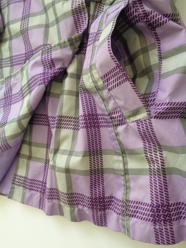 London Fog Girl's Size 16 Purple Plaid Lined Light Jacket Coat Removable Hood - Picture 14 of 15