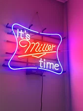 US STOCK It's Miller Time Miller Lite Beer 17"x14" Neon Sign Lamp Light
