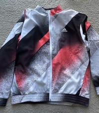 Adidas Unleash Confidence Woven Track Jacket Zip Up Pink Black White Women’s M