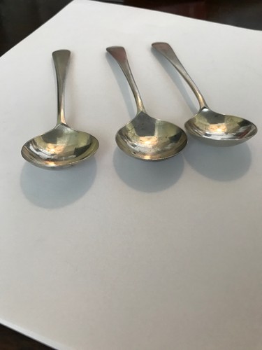 ROGERS,LUNT & BOWLEN ( 3) Sterling Silver Cream Soup Spoons. Early American Pat. - Picture 8 of 12