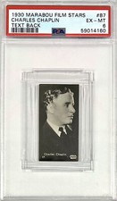 1930 MARABOU CHARLIE CHAPLIN *RARE* 1/1 PSA 6 (HIGHEST GRADED) **TEXT BACK**