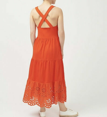J.Crew Tiered Maxi Knit Eyelet Orange 