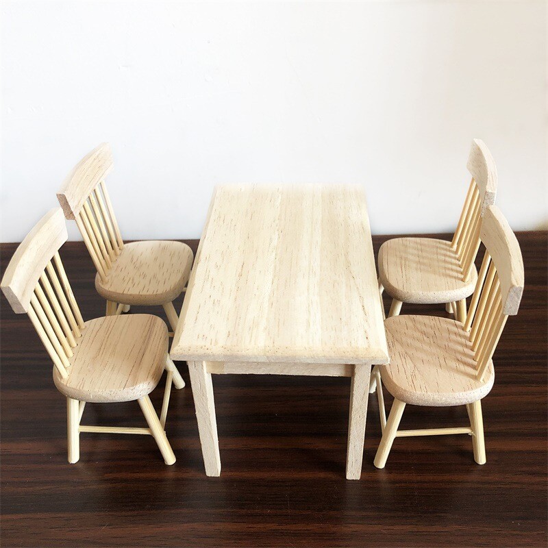 1Set 1:12 Scale Dollhouse Miniature Furniture DIY Dining Table