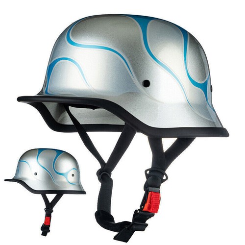 Motorcycle Helmet German Style Half Helmet Skull Cap Adult Men Women Half Shell - Picture 13 of 27