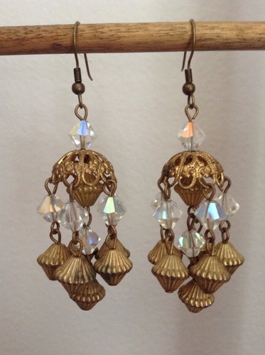 Handmade, Artisan, Vintage Chandelier Crystal Earrings by the Sassy Trashionista - Picture 1 of 4