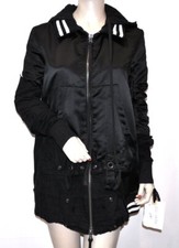 Greg Lauren $3,240 2017 Unisex Black Satin Tent Rogue Hooded Coat Jacket,gl2,nwt