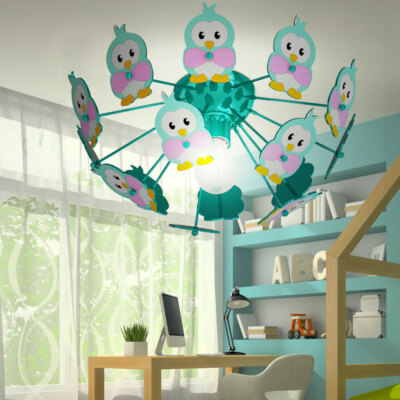 EGLO VIKI 2 Plafoniera Da Soffitto - Diametro 41,5 Cm, Colore Rosa, Design Moderno