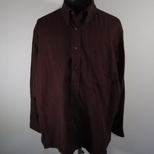 Arrow Shirt Mens 18.5 34/35 Dover Oxford Pocket Button Down Dark Red Long Sleeve
