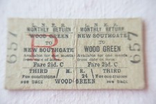 LNER Wood Green to New Southgate Railway Train Ticket
