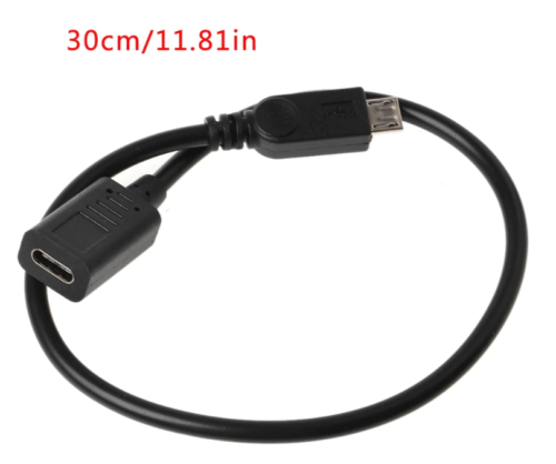 USB-C Type C Female to Micro USB Male Cable Charger For Galaxy S7 S6 HTC LG - Imagen 1 de 3