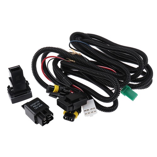 H11 Fog Light Wiring Harness Sockets Wire LED indicators Switch 12V 40A Relay - Picture 10 of 12