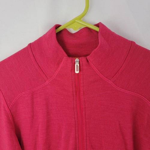 Camisa SMARTWOOL Mujer Talla Grande 1/4 Cremallera Capa Base ROSA 100% Lana Merino AGUJEROS - Imagen 2 de 18