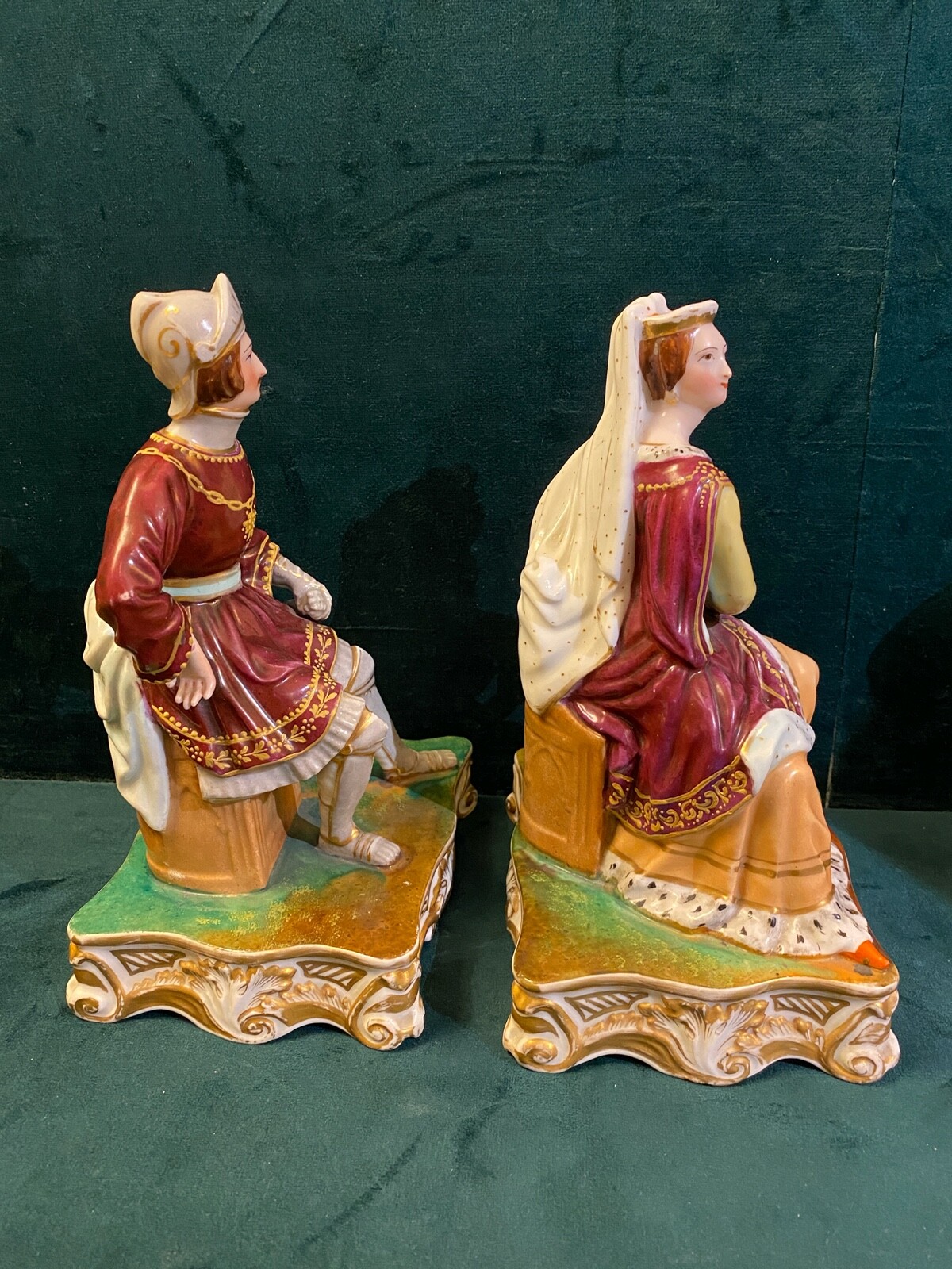 Paire de statuettes en porcelaine 19ème Nieuwe, originele garantie