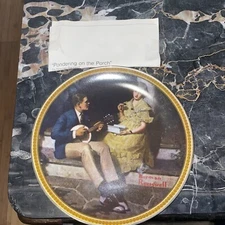 Norman Rockwell "Pondering on the Porch" Collectors Plate With COA