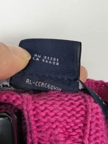Ralph Lauren Sport Hot Pink Pony Cable Knit Crew Neck Sweater Womens M Preppy - Picture 5 of 10