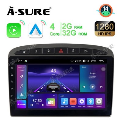 Für Peugeot 308 408 RCZ 2007-2015 Apple Carplay Android 15 64G Autoradio GPS FM