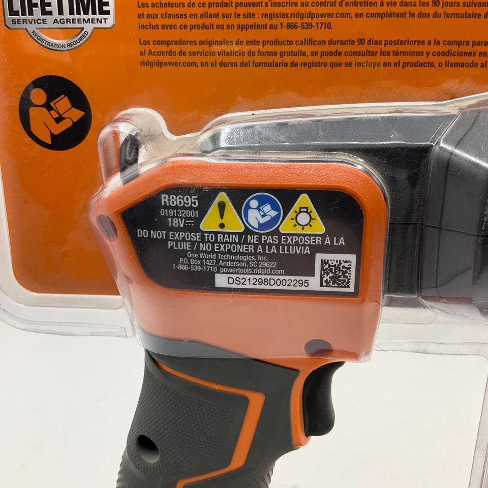 Ridgid 18V LED Work Light 400 Lumens 18 Hr Runtime 135° Pivoting Head R8695 NEW - Image 3 of 4