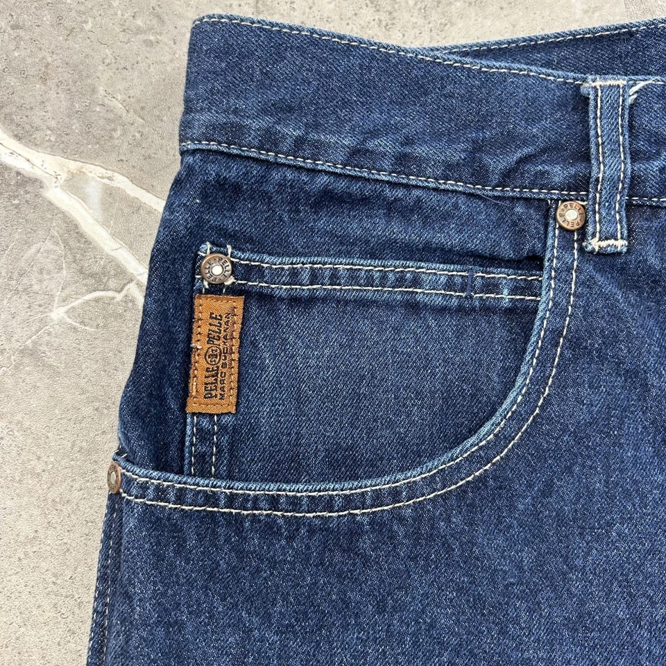 Pantalones Cortos de Jean Pelle Pelle De Colección Para Hombres 36 y2k Pantalones Cortos Sueltos Hip Hop Rap Patín Sueltos Foto 3 de 4