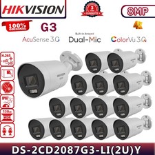 G3 Hikvision ColorVu+IR AcuSense 8MP 4K IP Camera 2Mic Bullet DS-2CD2087G3-LI2UY
