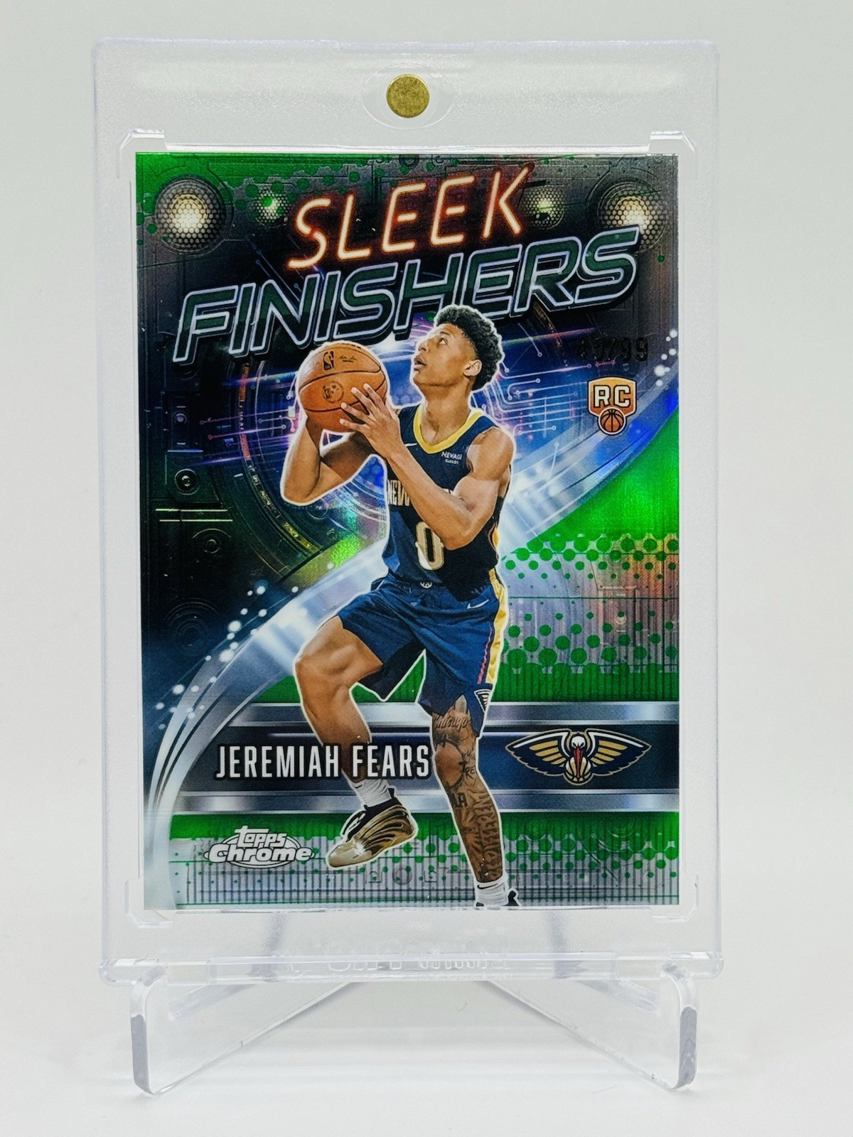Jeremiah Fears 2025-26 Topps Chrome Sleek Finishers GREEN Rookie /99 No. SF-27