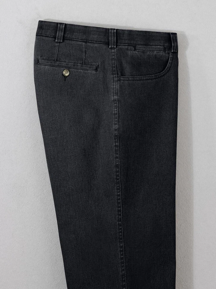 Herren Jeans Hose Stretch Gerades Bein Fester Bund Schwarz Gr. 54 Neu - Bild 1 von 1