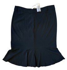 550 NWT Blumarine 44 8 Trumpet Skirt Ruffle Back Stretch Black Party Pencil