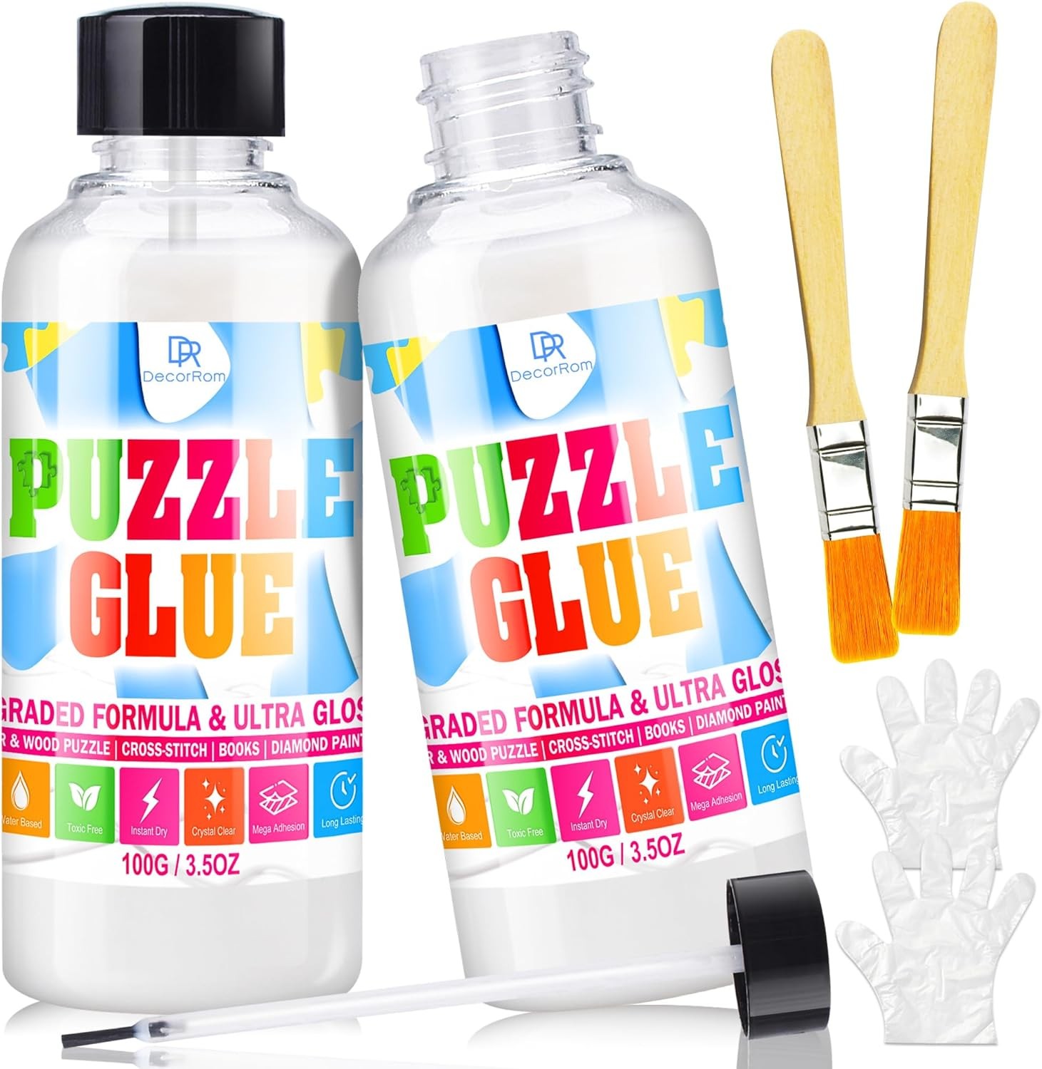 Jigsaw Puzzle Glue Clear - 200ml Puzzle Saver Kit with Precision Applicator, Qu
