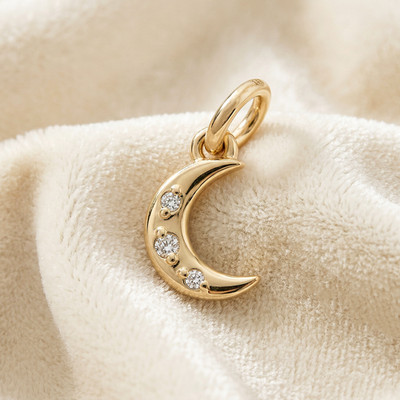 14k Yellow Gold Diamond & Multi Design's Charm Pendant, Minimalist Birthday Gift