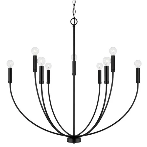 Capital Lighting 452191 Ansley 9 Light 35"W Taper Candle Style - Black - Picture 1 of 12