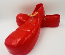 Vintage Red Clown Shoes Rubies 741 Made in USA 1978 Neon Shoe Laces