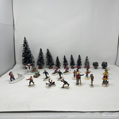 Vintage 29 Piece Lot Christmas Village Figures Accessories Lemax