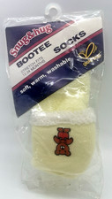 Vintage Teddy Bear Socks Gold Bug Snug  Hug Bootee Ankle Child 12-24 mos VTG