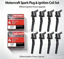 8x Ignition Coil Dg508 Spark Plug Motorcraft Sp479 Fits For Ford F150 4.6l 5.4l