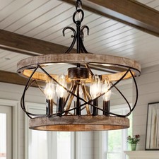 20'' Farmhouse Chandelier Light Fixture, 5-Light Dining Room Light Fixtures F...