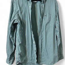 Lacoste Regular Fit Green and White striped button-down shirt Size 40