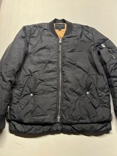 AllSaints Bomber Jacket Black Full Zip Pockets Outdoor Insulated Mens Sz Small