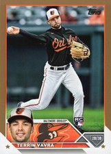 2023 Topps Terrin Vavra #524 Baltimore Orioles Gold Parallel 816/2023 Rookie RC