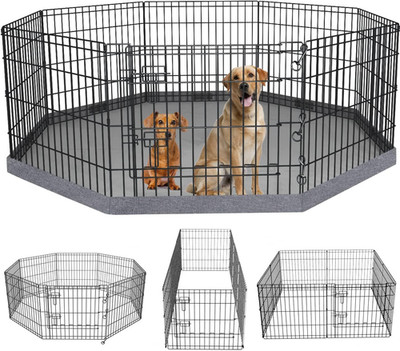 Foldable Metal Dog Exercise Pen/Pet Puppy Playpen Kennels Yard Fence Indoor/Outd