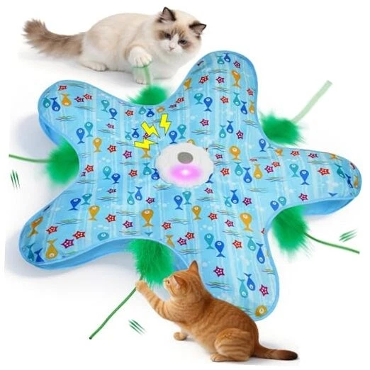 Duckart Interactive Cat Toy - Hide and Seek Automatic Cat Toy with Birdcall,