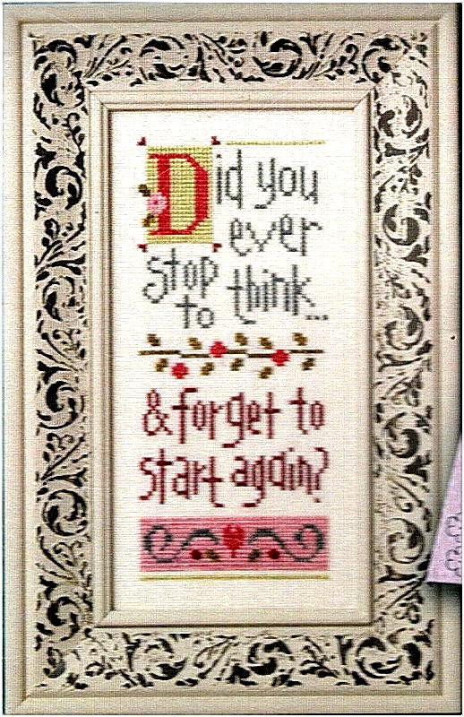 Lizzie Kate DID YOU EVER STOP TO THINK Cross Stitch Leaflet ONLY from Boxer Kit