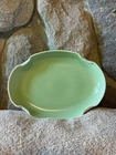 Vtg Anchor Hocking Fire-King Vitrock Oval Serving Dish/Bowl/Tray Jadite Green