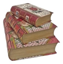 Vintage Style Decorative Book Boxes Set of 3 ...