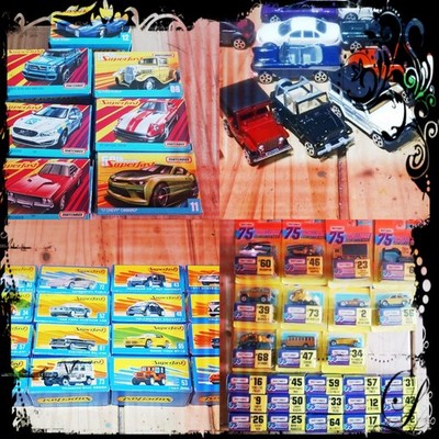 Restposten 65 Matchbox Autos, LKW, alle mit Originalkartons, aus Originalserie.