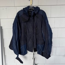 Angel Chen Embroidered Koi Fish Denim Hooded Jacket size 10 NWT NEW