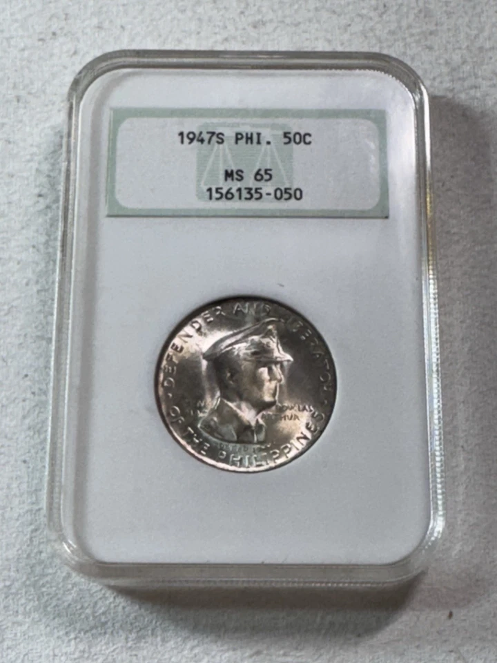 1947-S Philippines 50 Centavos MacArthur Commemorative Graded MS 65 by NGC - Image 4 of 4