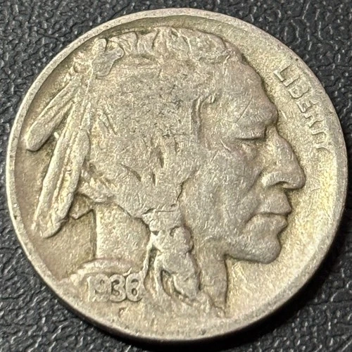 1936-D Buffalo Nickel • (VG) Very Good to Good • Denver Mint SCARCE DATE