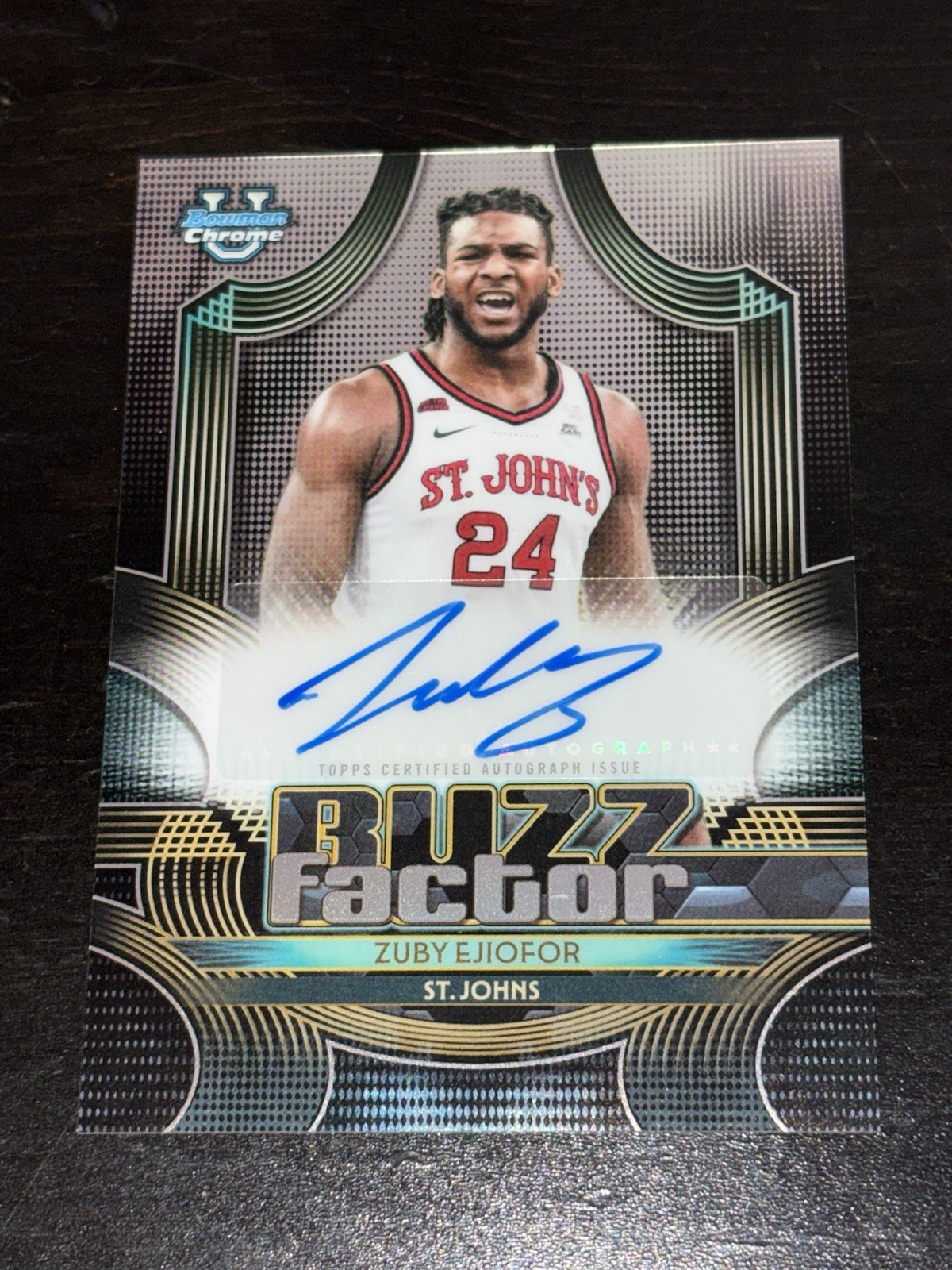 2025-26 Bowman Chrome U Zuby Ejiofor Buzz Factor Auto #BZA-ZE St. John's 
