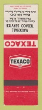 Matchbook Cover - Texaco oil gas Vauxhall AB
