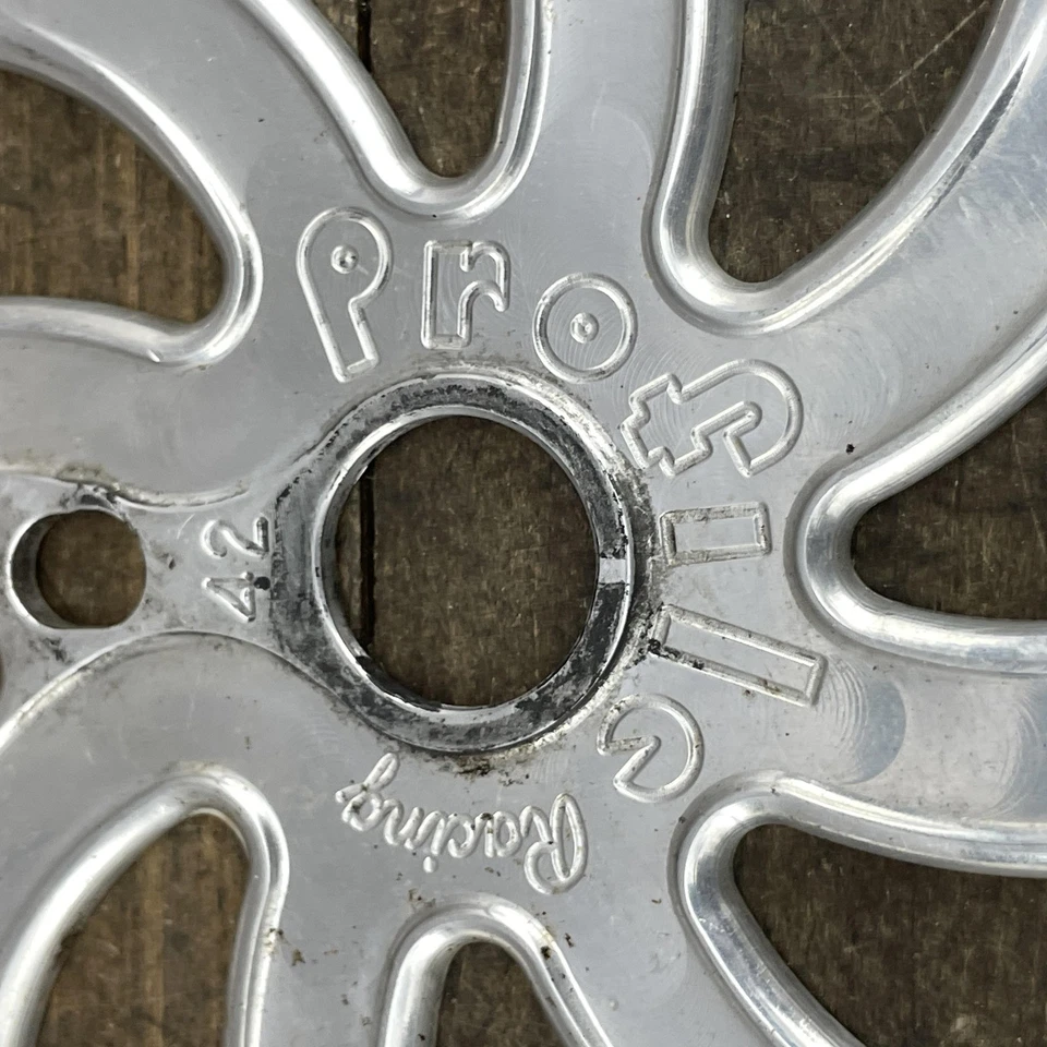 Profile Racing BMX 42T Sprocket Chainring Silver Aluminum Swirl Cutouts Bicycle - Image 2 of 4